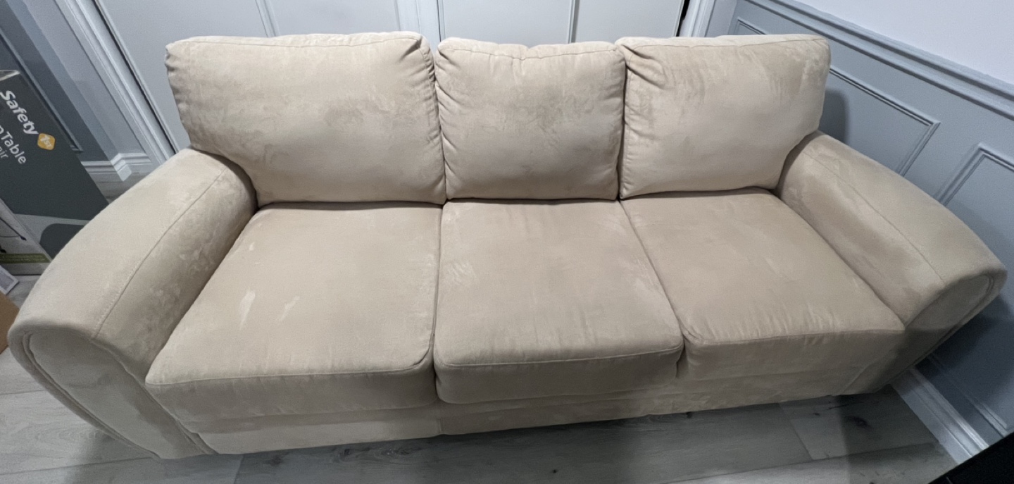 Beige 3 seat sofa