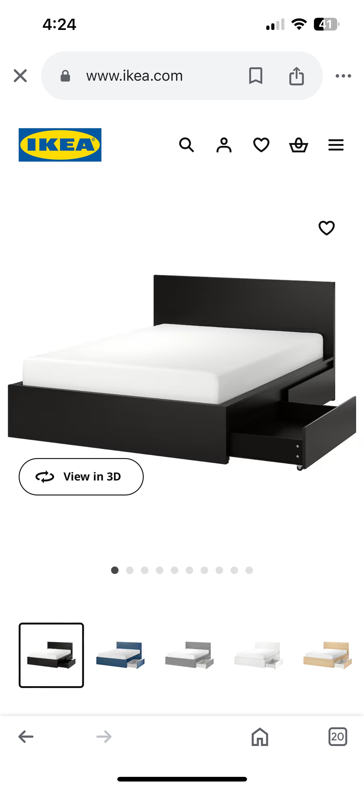 Ikea Malm queen bed with storage - photo 3