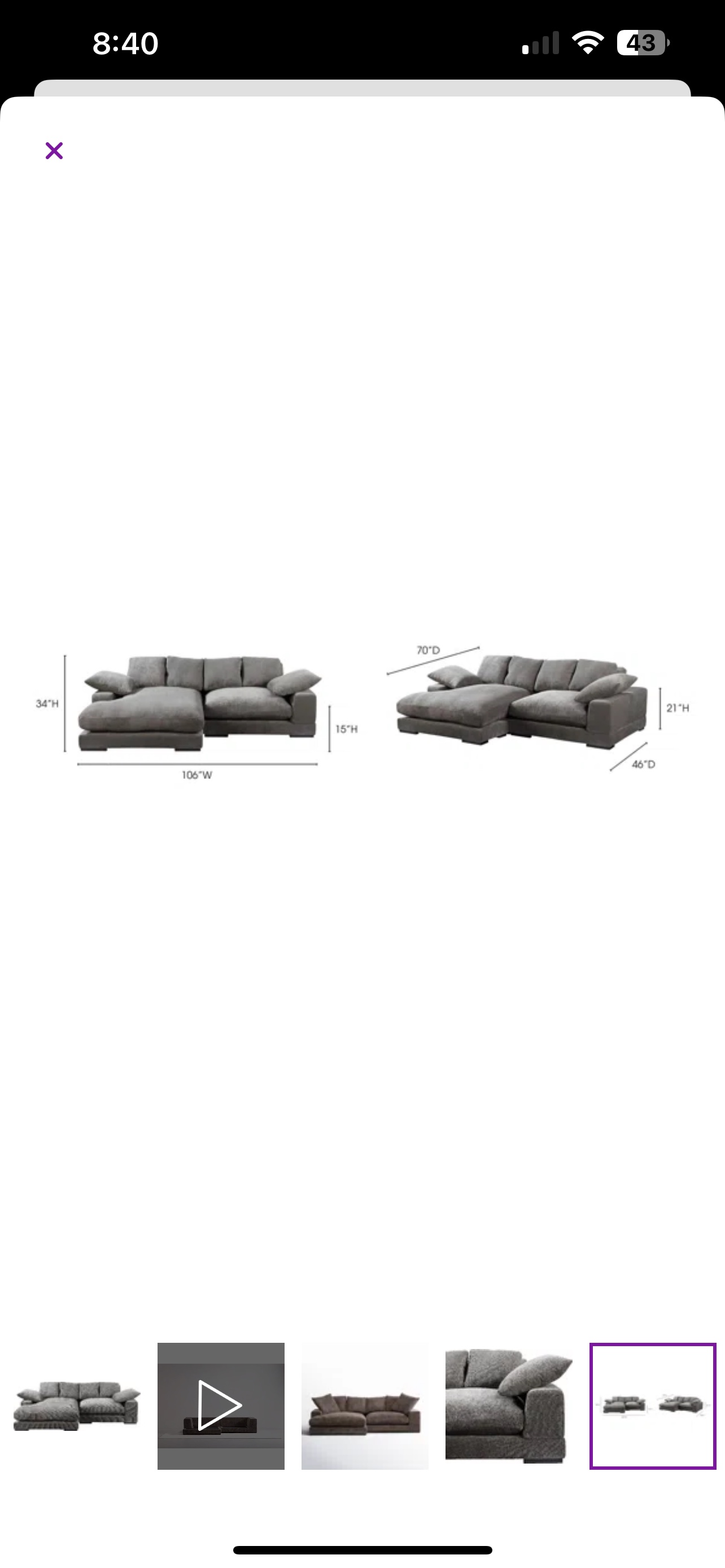 Wayfair Couch Moving out Sale image indicator(4)