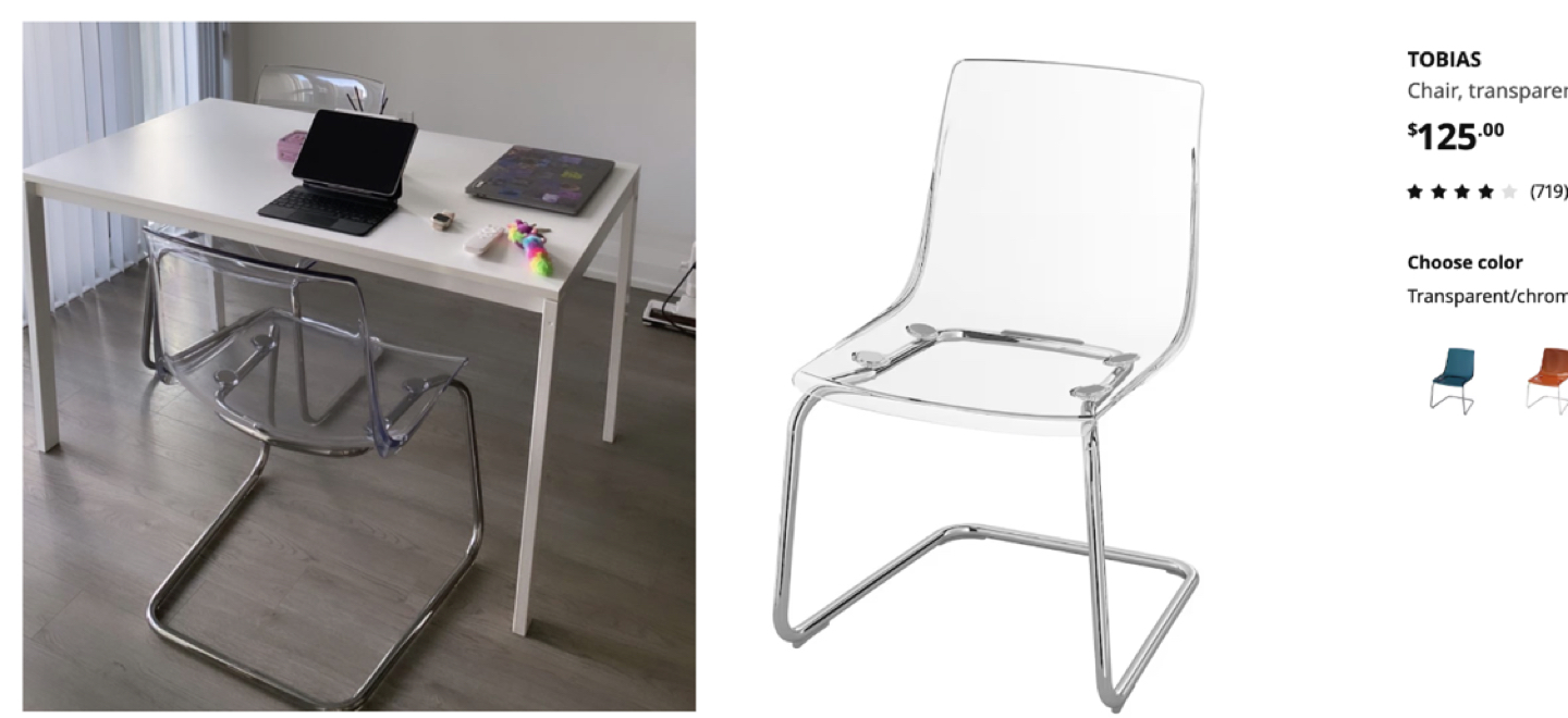 Ikea table and chair