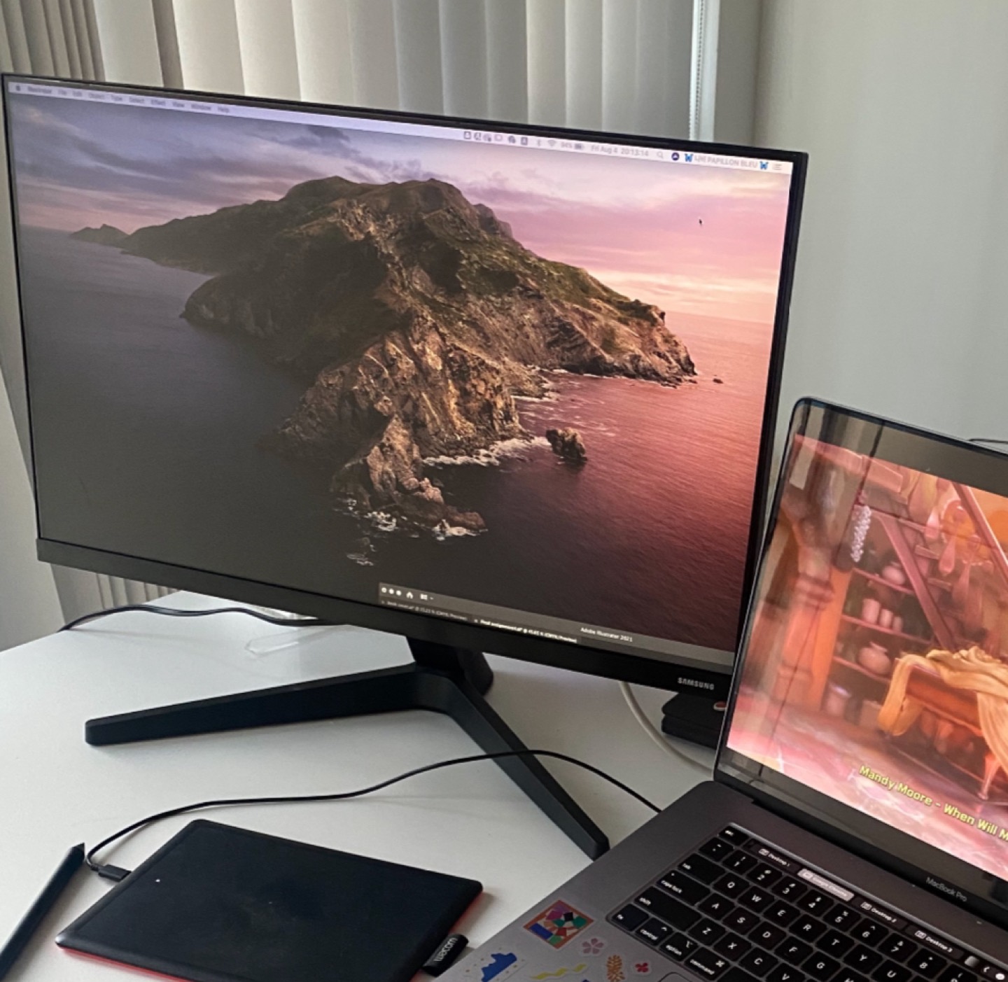 24-inch Samsung monitor and HDMI to HDMI cable