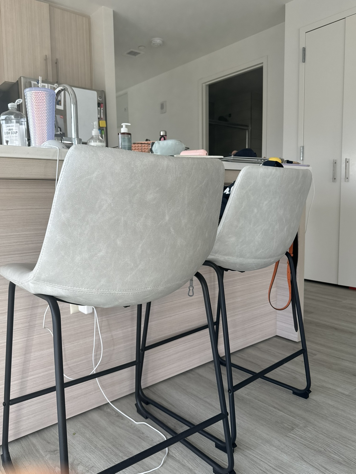 Light grey bar stools