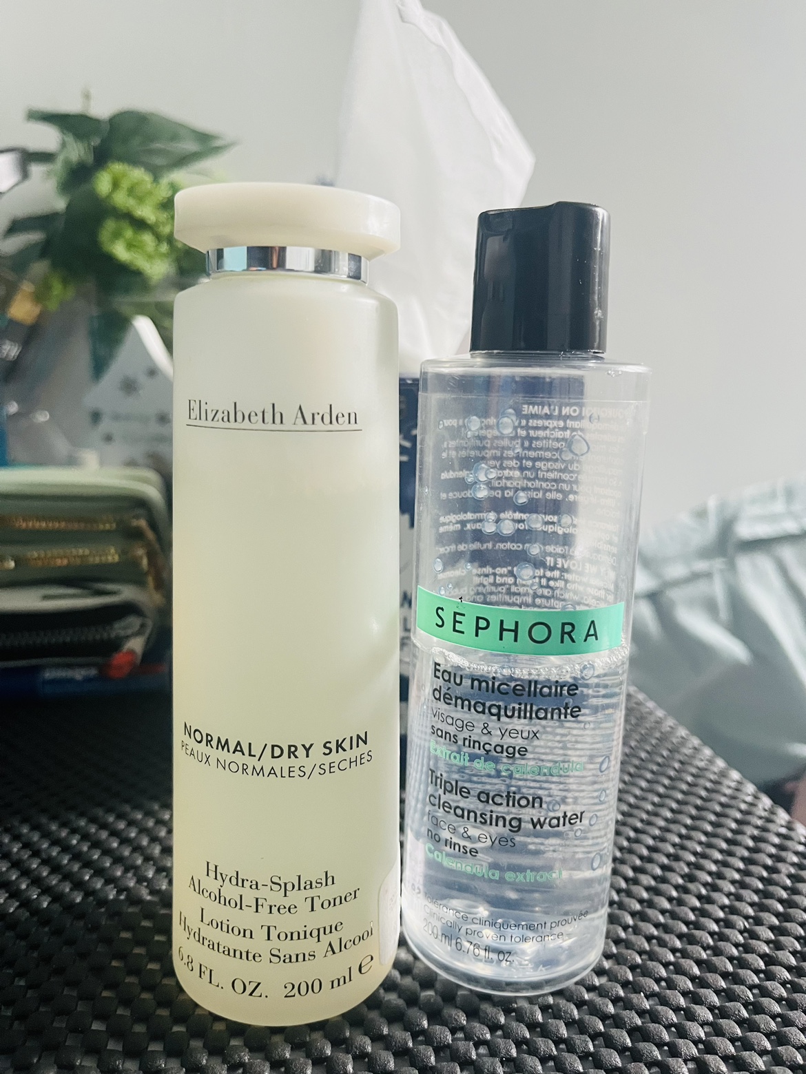Alcohol free toner and cleansing water