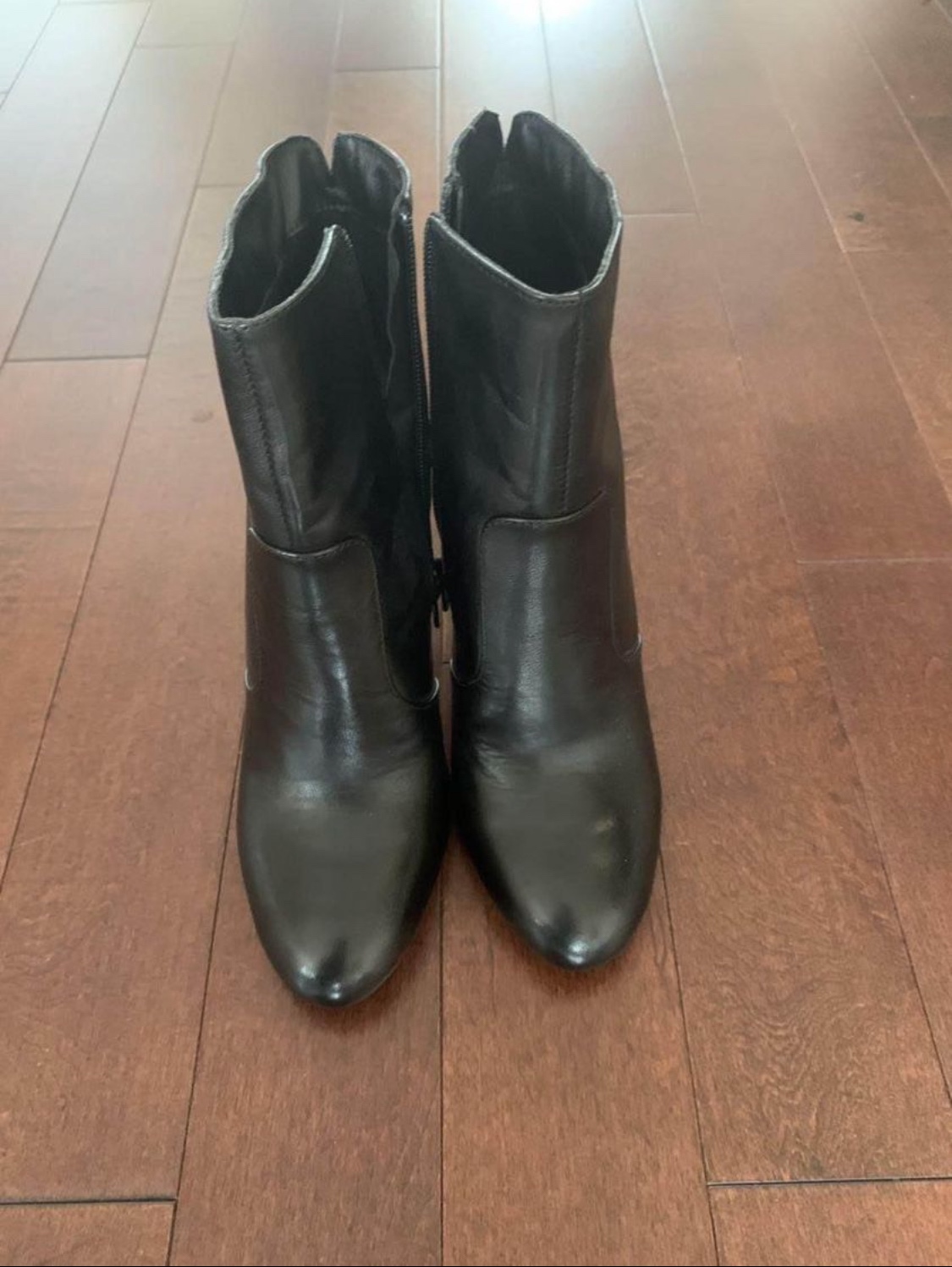 Black Leather High Heel Boots thumbnail