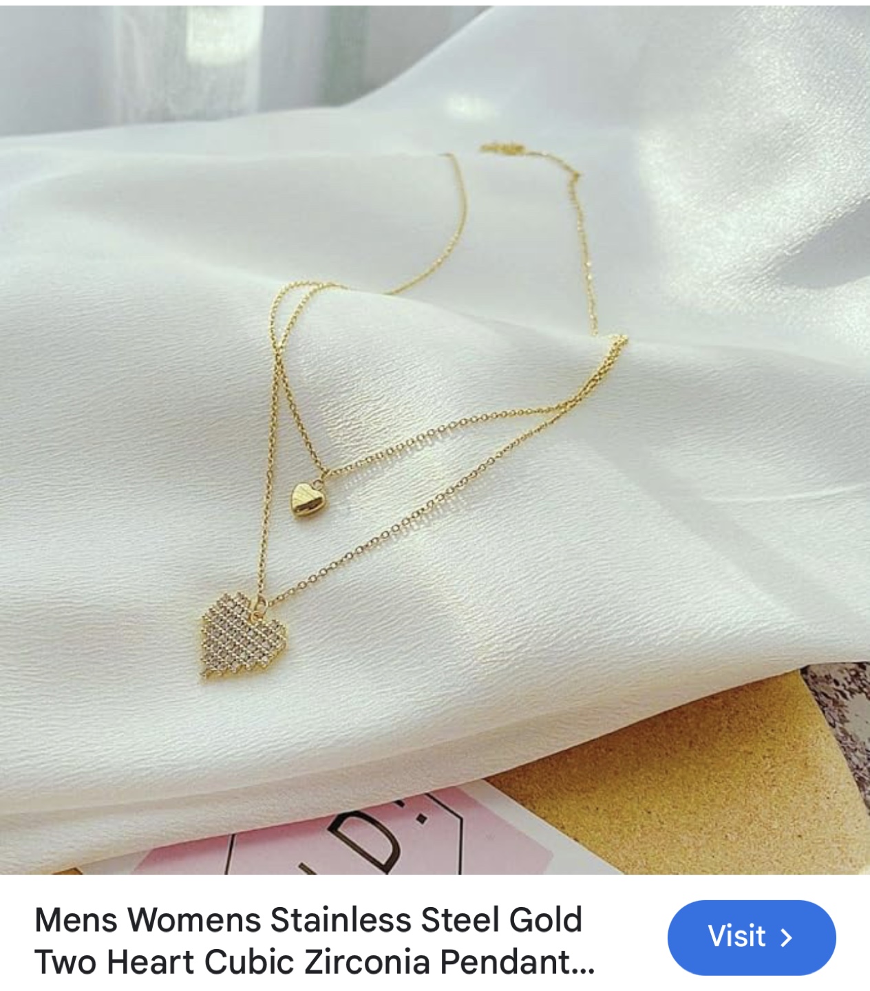 Very beautiful  2 layers heard necklace  ⚽️ - photo 2