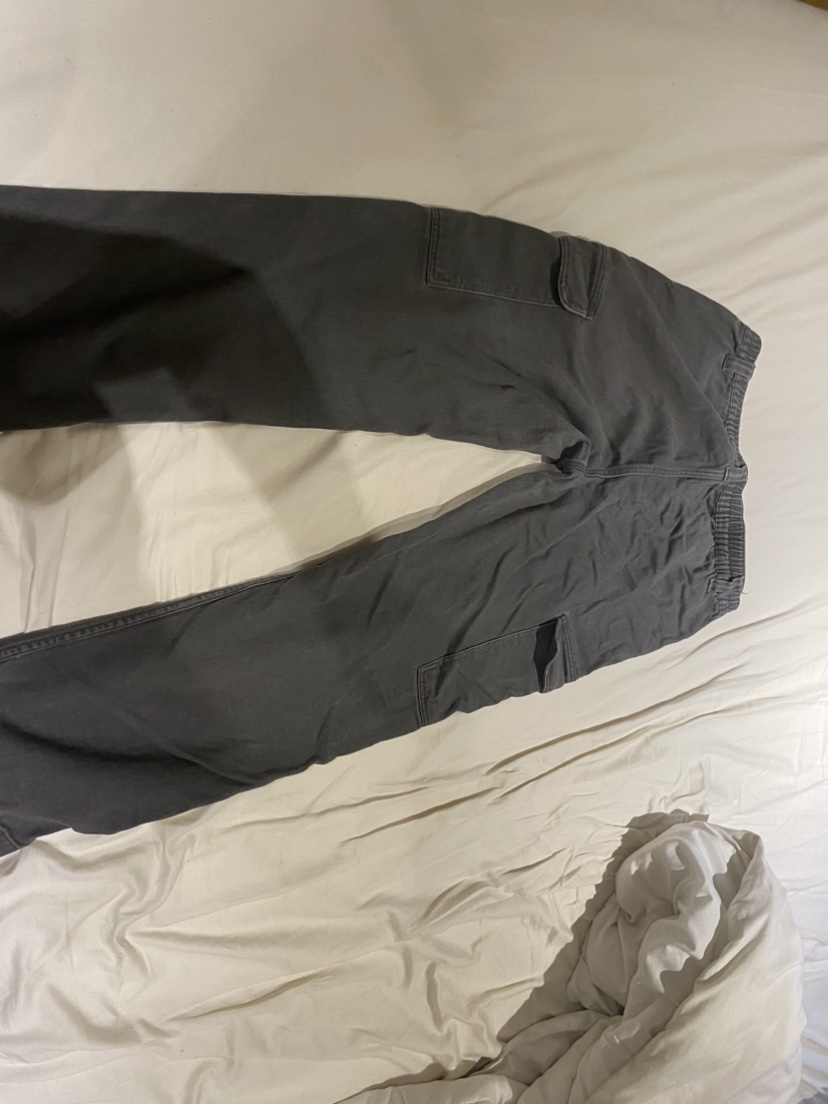 Grey denim cargo jeans image indicator(2)