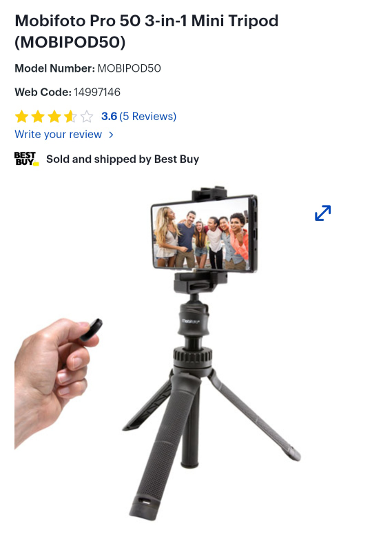 Mobifoto Pro 50 3-in-1 Mini Tripod - photo 5