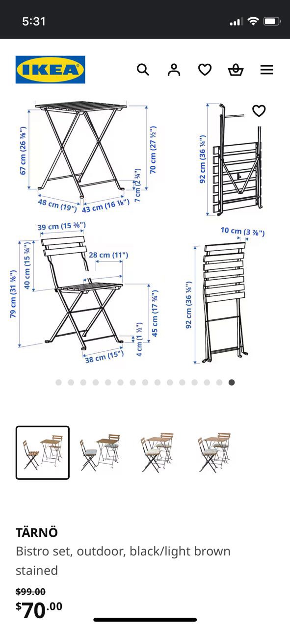 Outdoor Table and Chairs IKEA - photo 2
