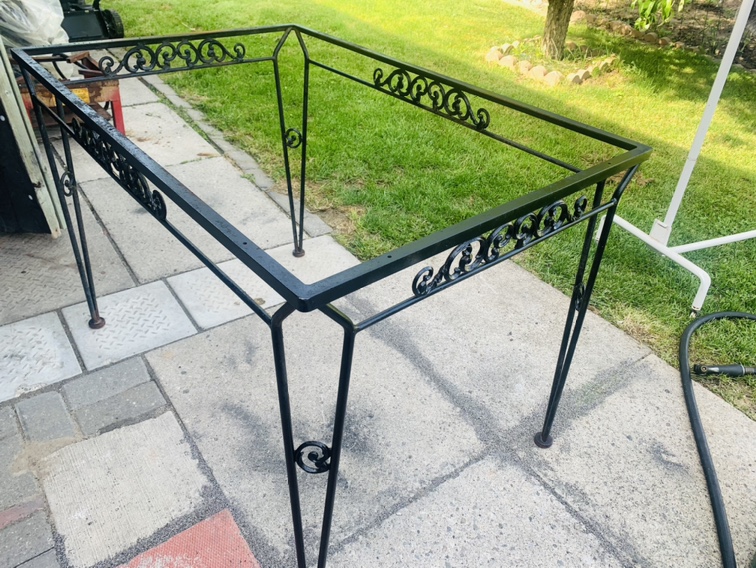 wrought iron glass table top - photo 5