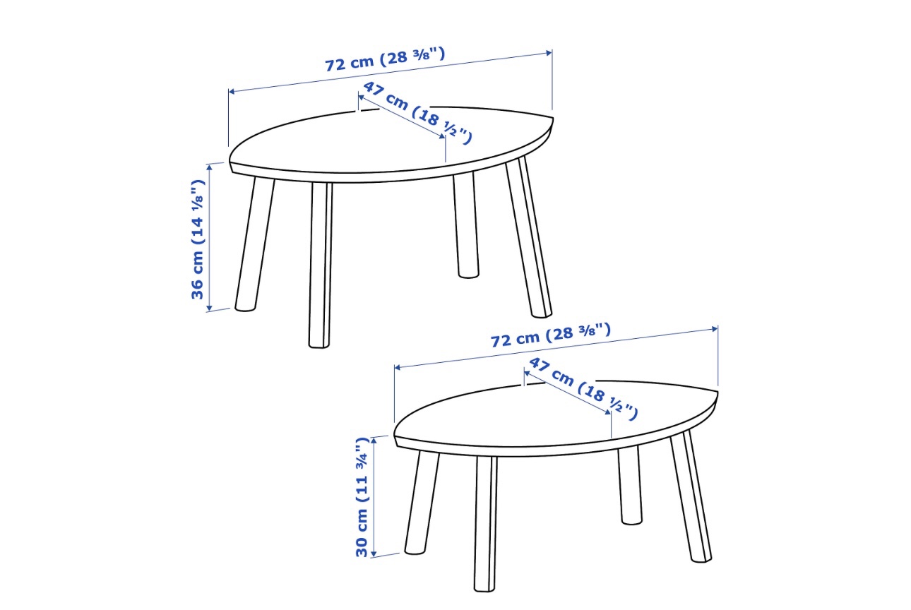 Nesting tables, set of 2, walnut veneer - photo 2
