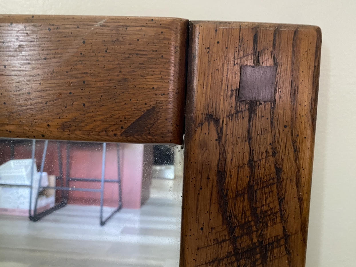 Wood frame mirror - photo 2