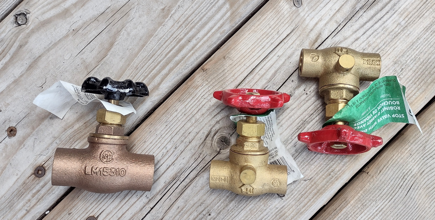 1/2 inch and 3/4 inch stop valves with drain thumbnail
