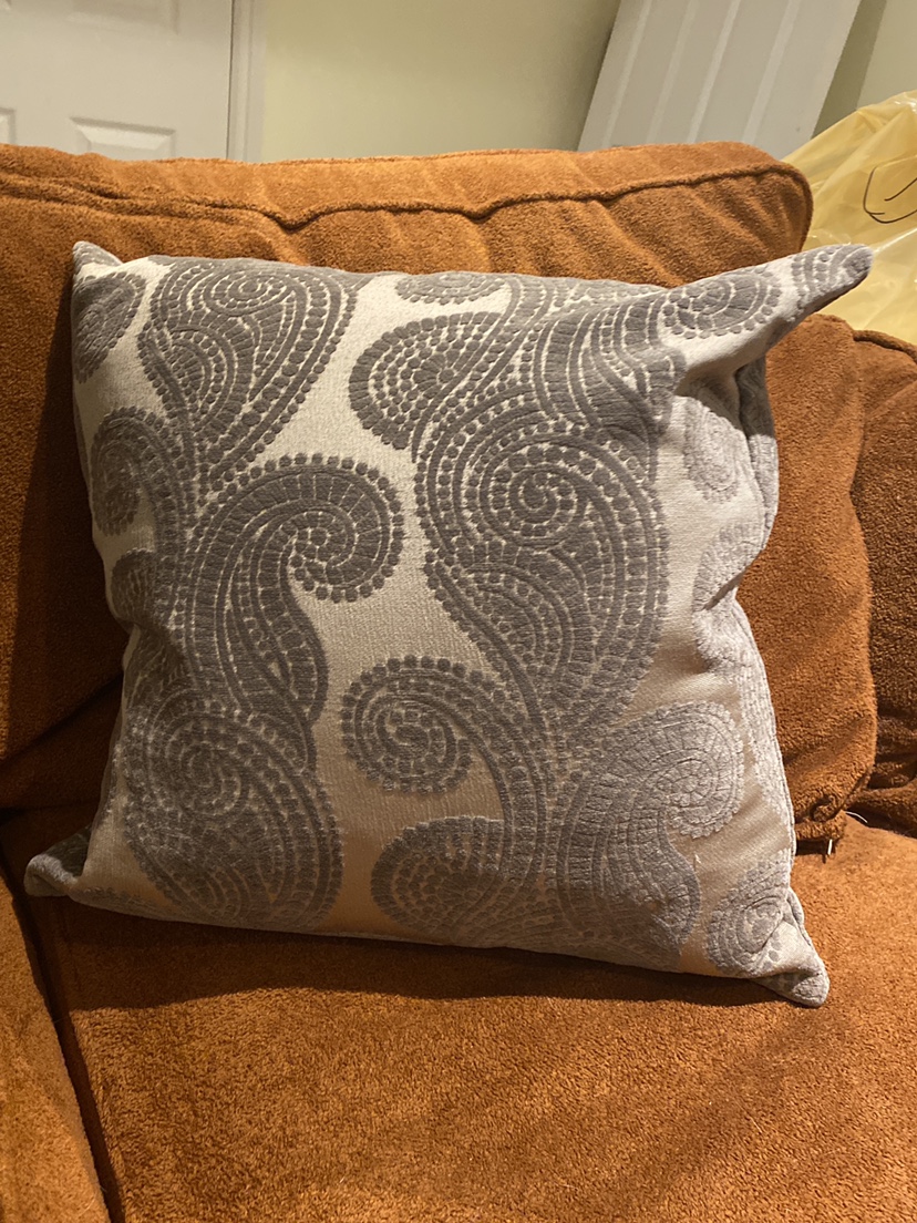 Brown Paisley Patterned Pillow