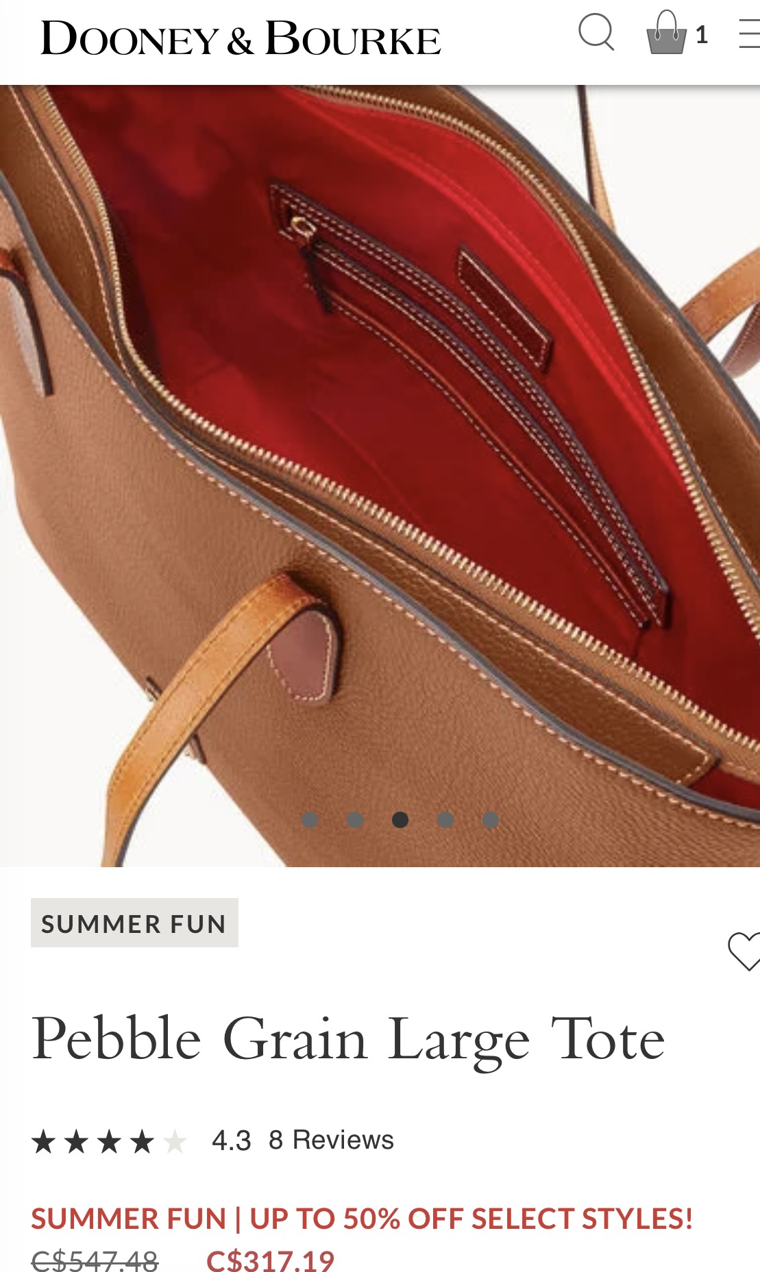 Dooney & Bourke Pebble Grain Tote image indicator(4)