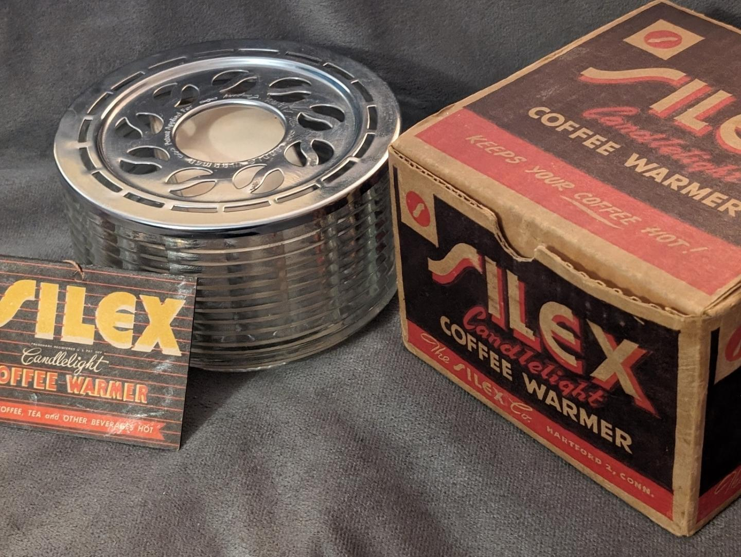 VINTAGE SILEX Candlelight Coffee Warmer Kit NIB ⚽ image indicator(3)