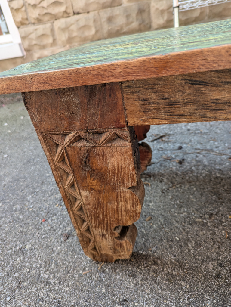 handcrafted wooden bench - photo 4
