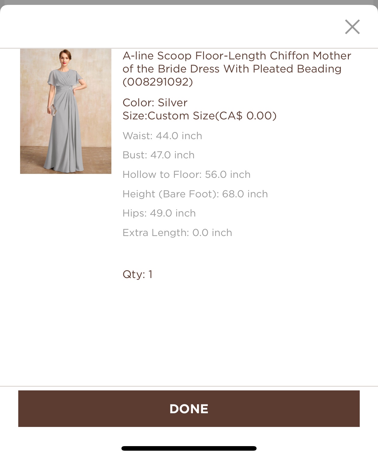 Grey mother of the bride dress