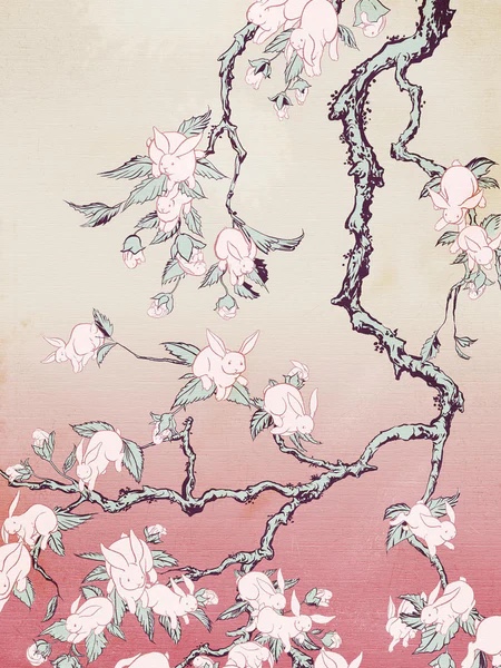 Kozyndan the bunnies series of 3 signed prof framed image indicator(8)