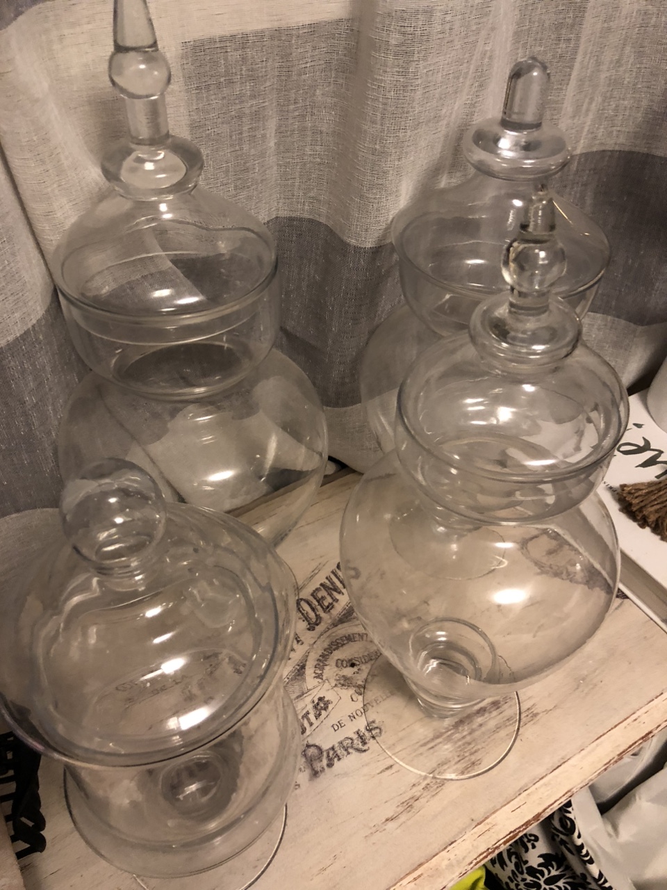 set of 4 Large Glass Jars