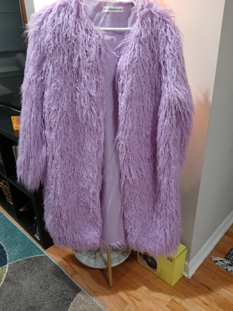 size xl shaggy lavender jacket