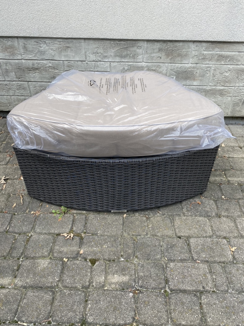 NEW Rattan Wicker Ottoman with Cushion thumbnail