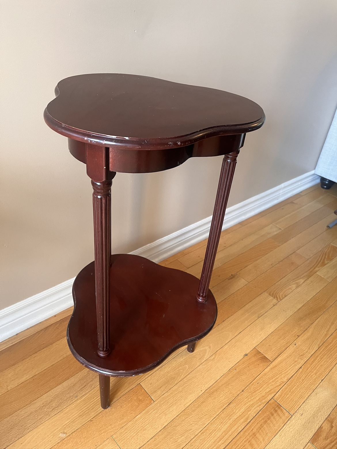 For Sale: High Red Wooden Table - Vintage