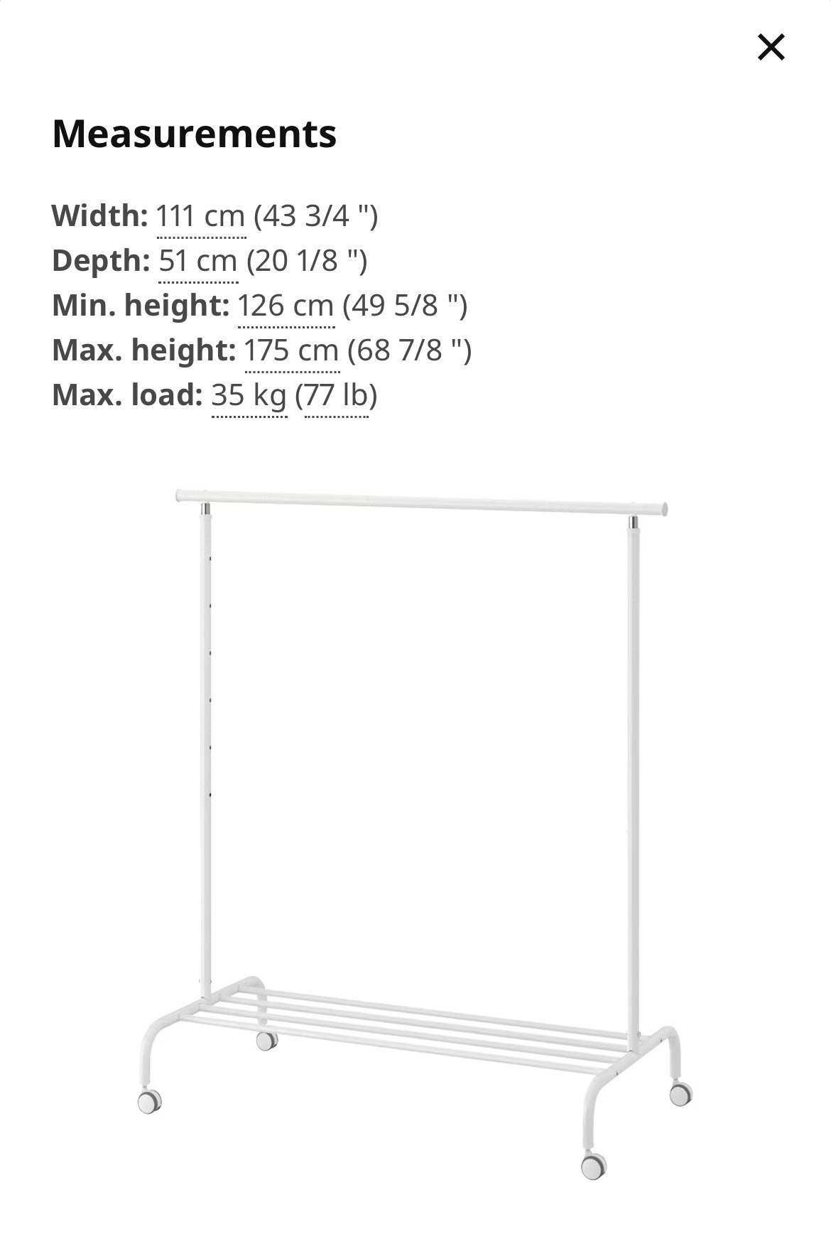 IKEA Rigga clothes rack - photo 2