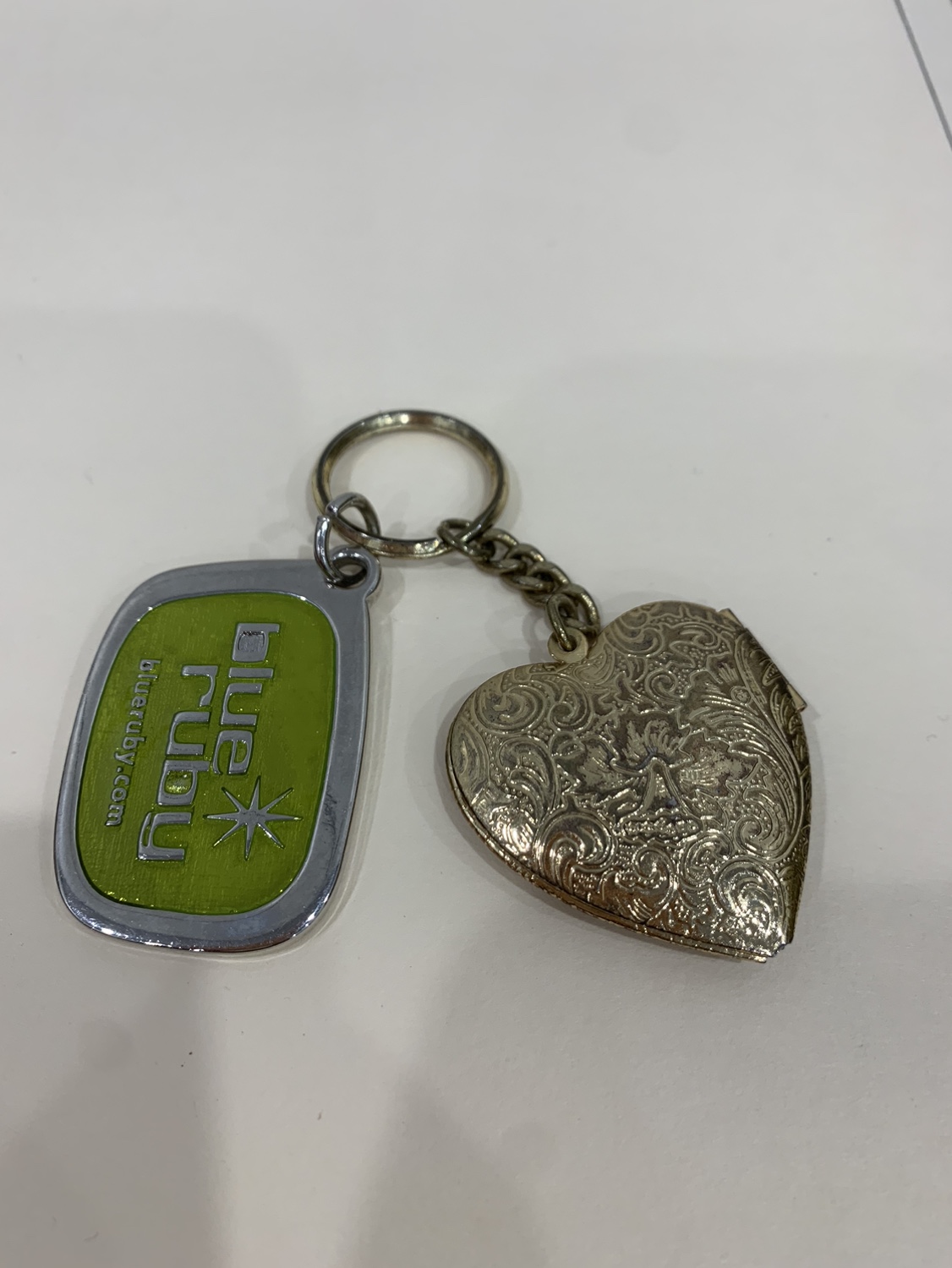 Blue Ruby Heart Locket Keychain #freecycle
