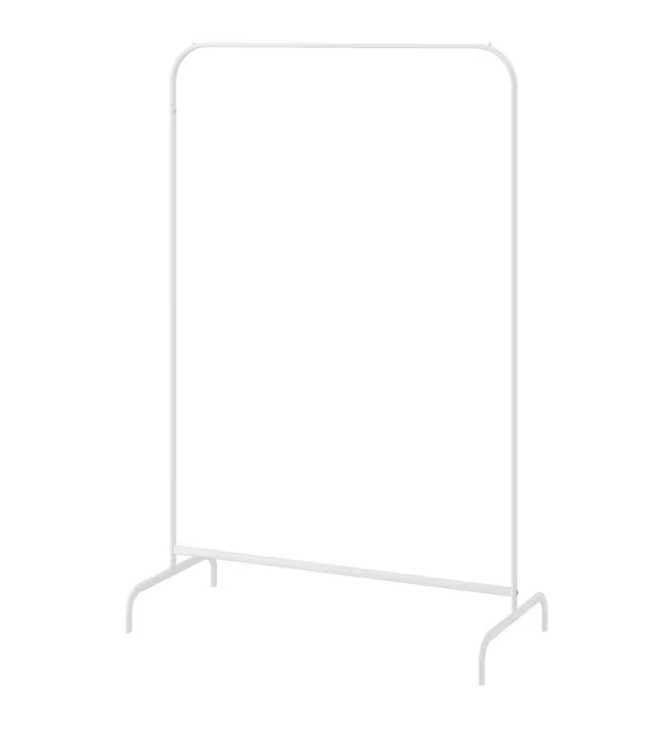Ikea clothes rack with 8 white hangers