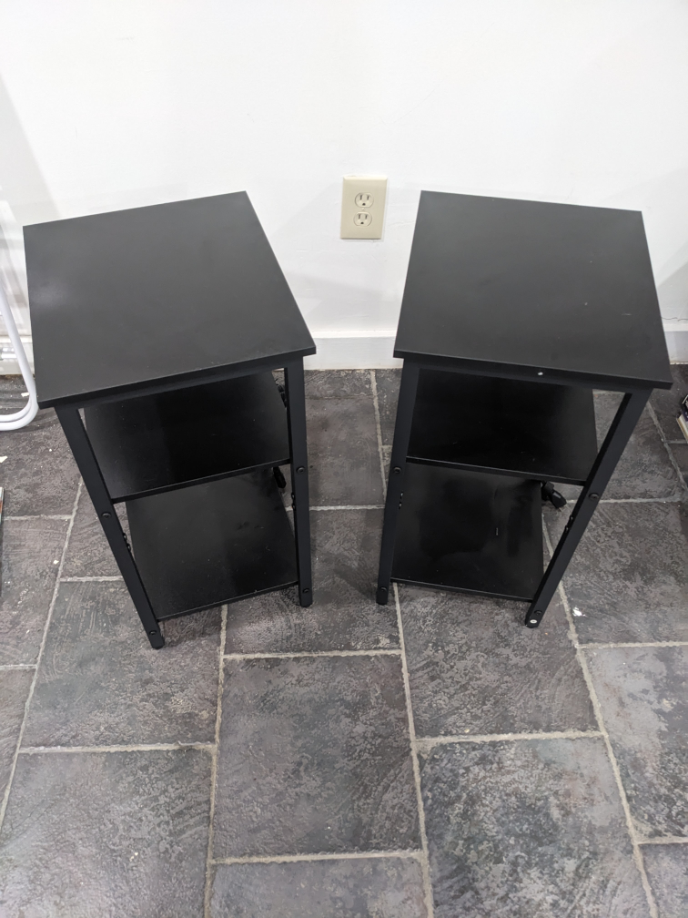 Black bedside tables