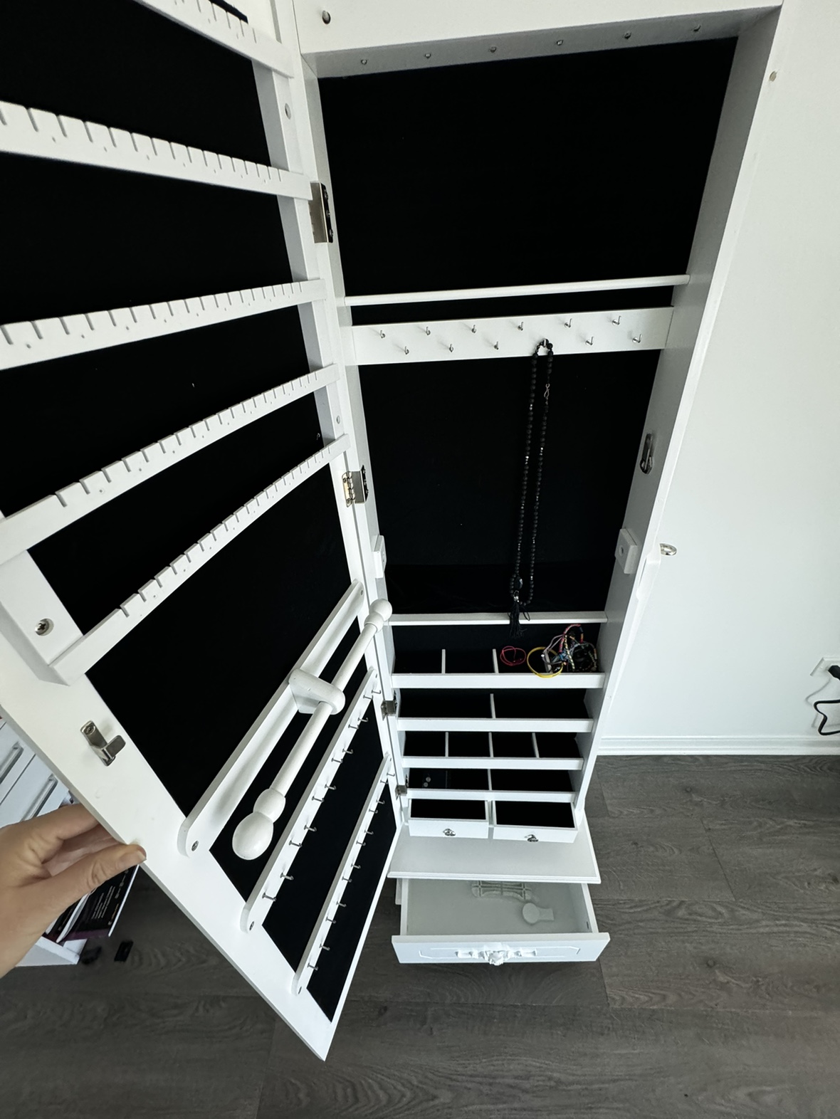 White Full Length Mirror Jewelry Armoire - photo 3
