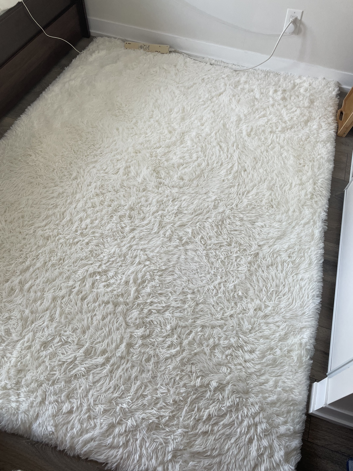 White plush rug