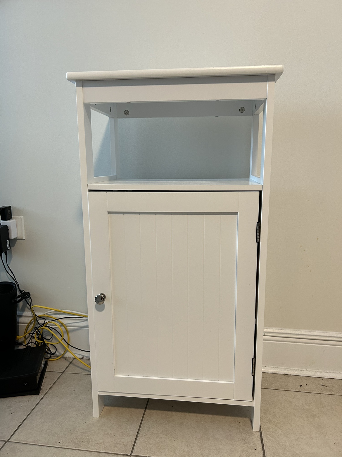 White storage cabinet