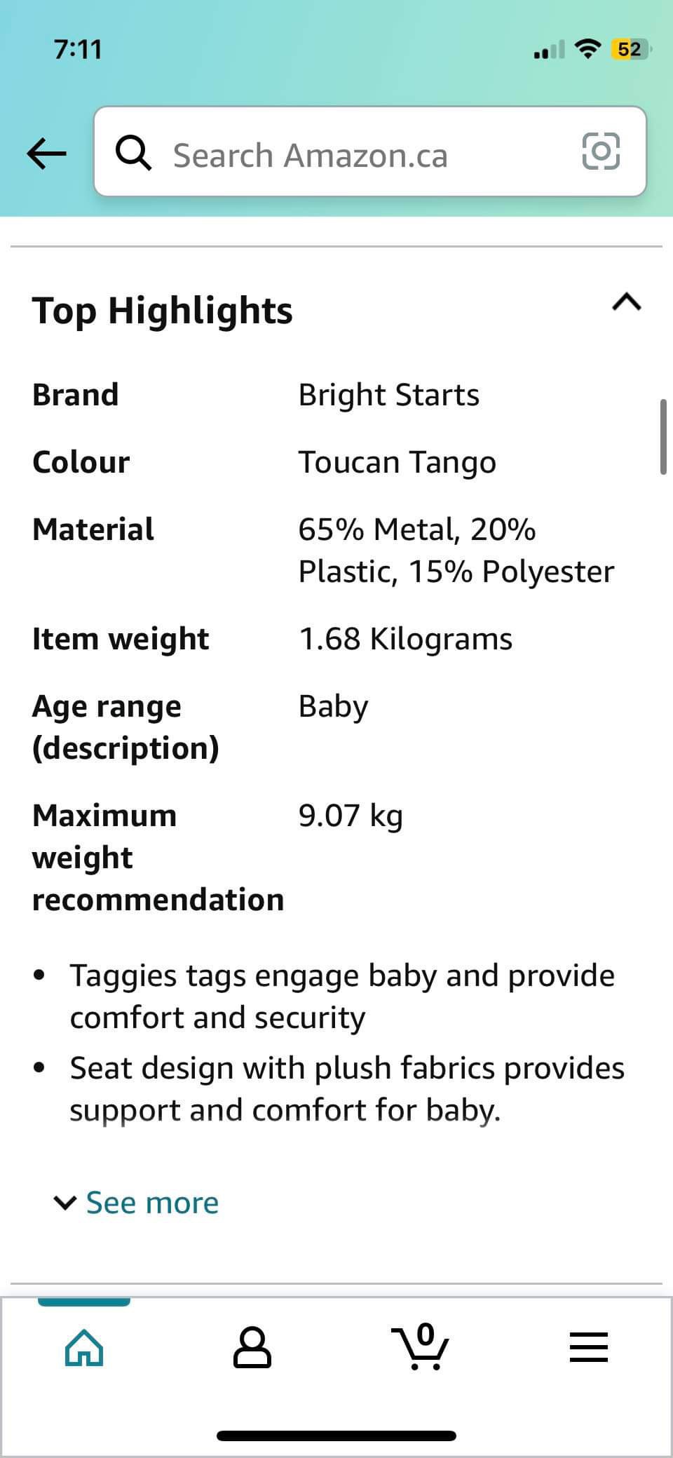 Baby bouncer with toy bar - photo 4