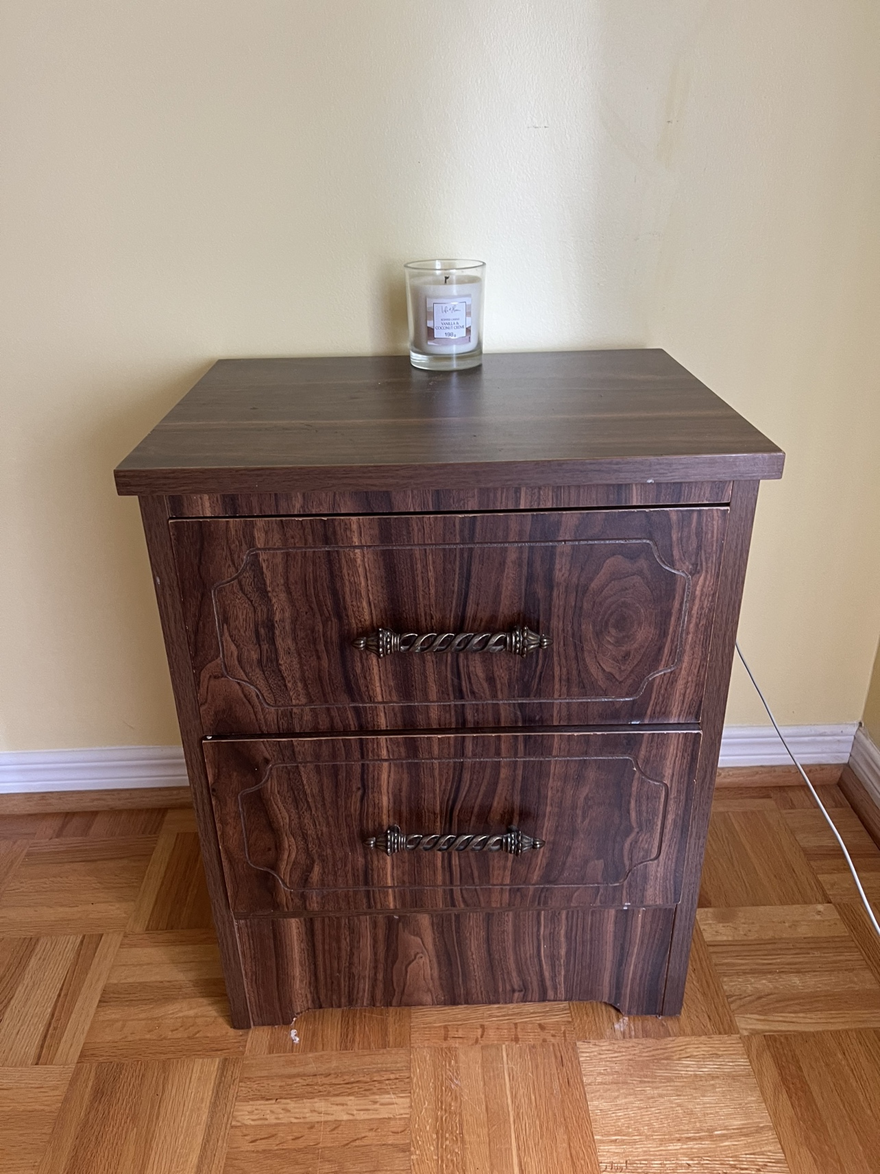 Wooden Nightstand with Two Drawers - photo 3