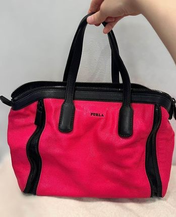 Furla Embossed Leather Handle Bag -