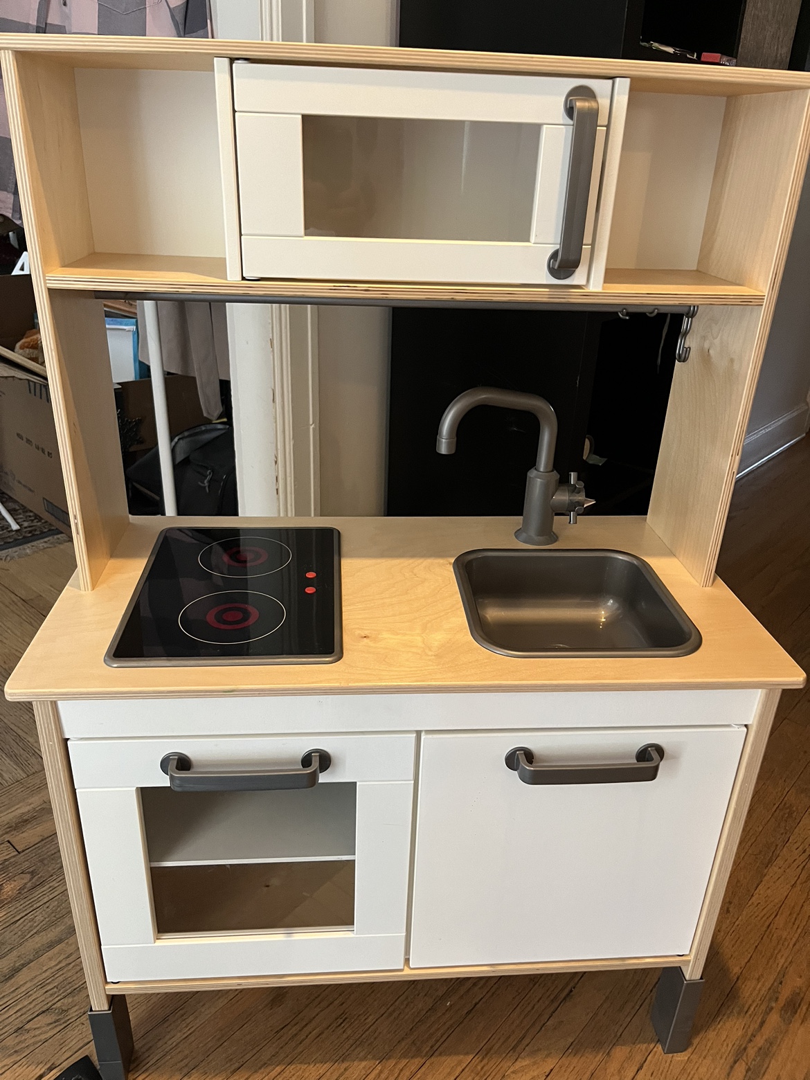 Wooden Play Kitchen and Food