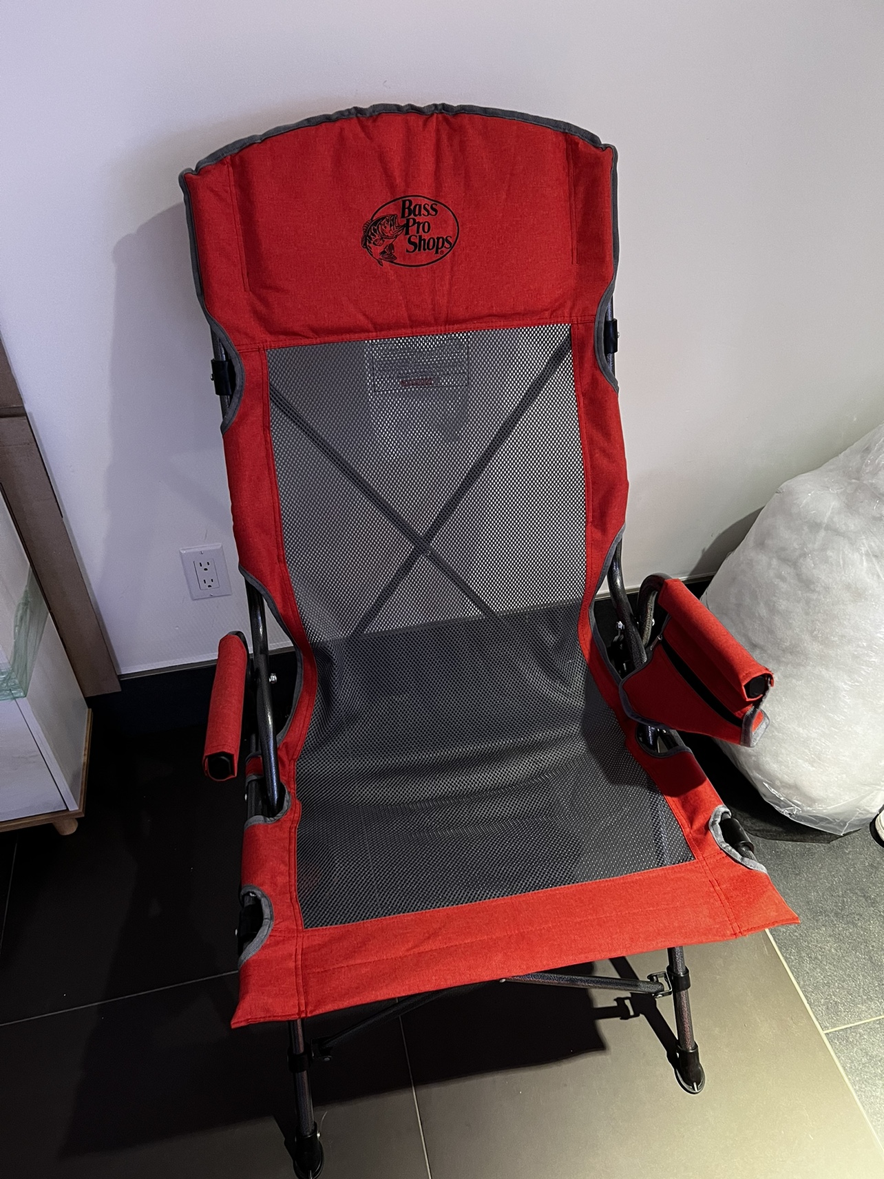 High back camp chair. Folding chair
