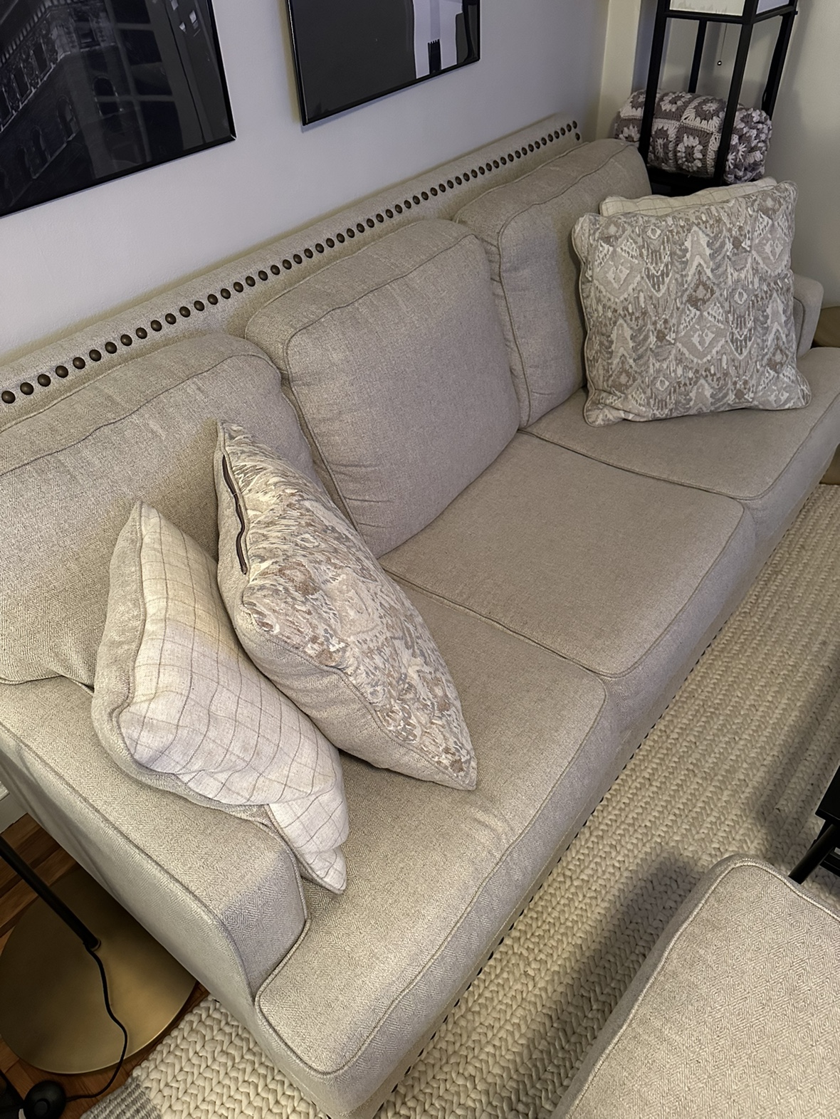 Large couch with ottoman - photo 3