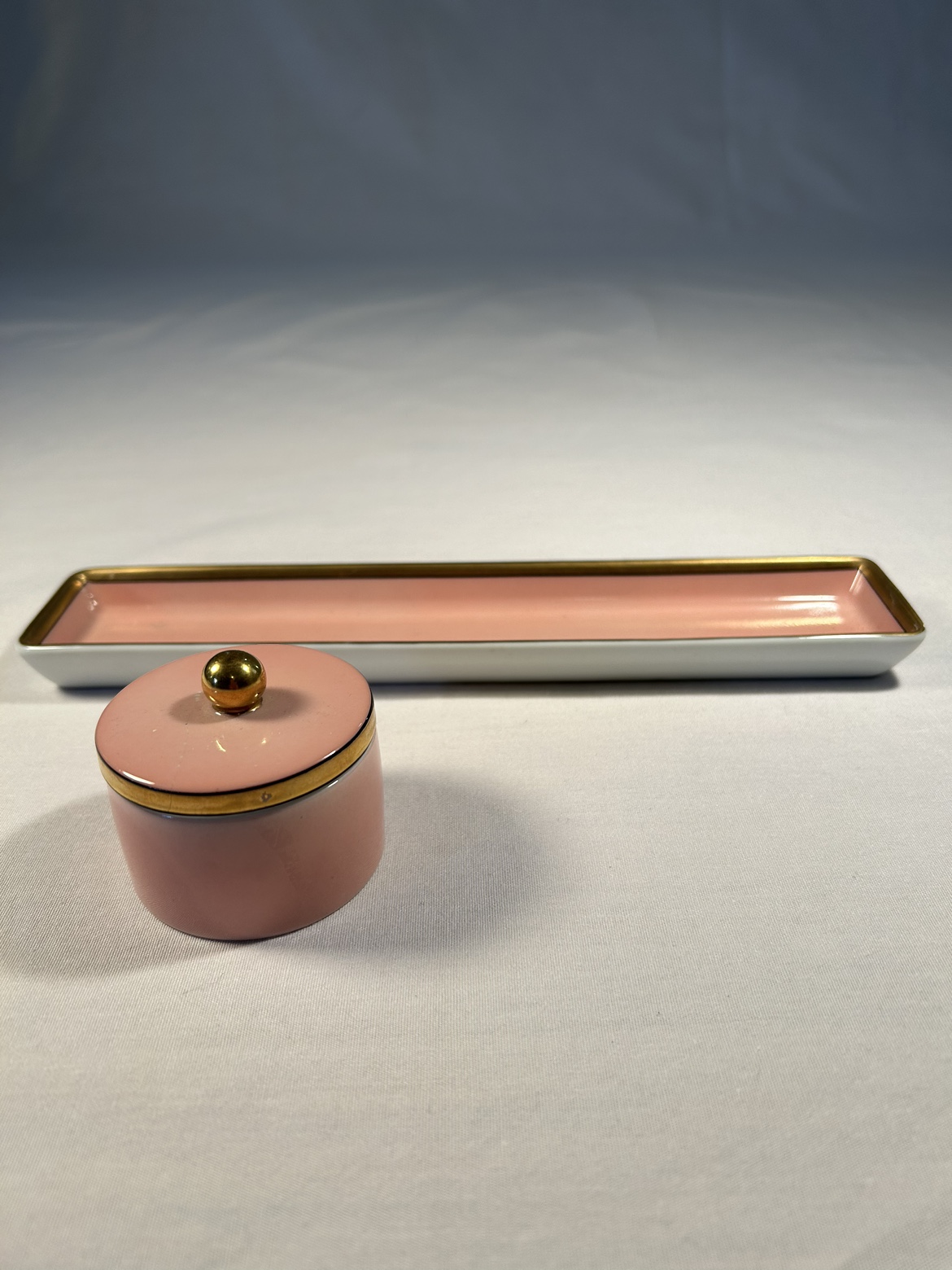 Fitz & Floyd Porcelain Trinket Jewelry Tray & Box - photo 2