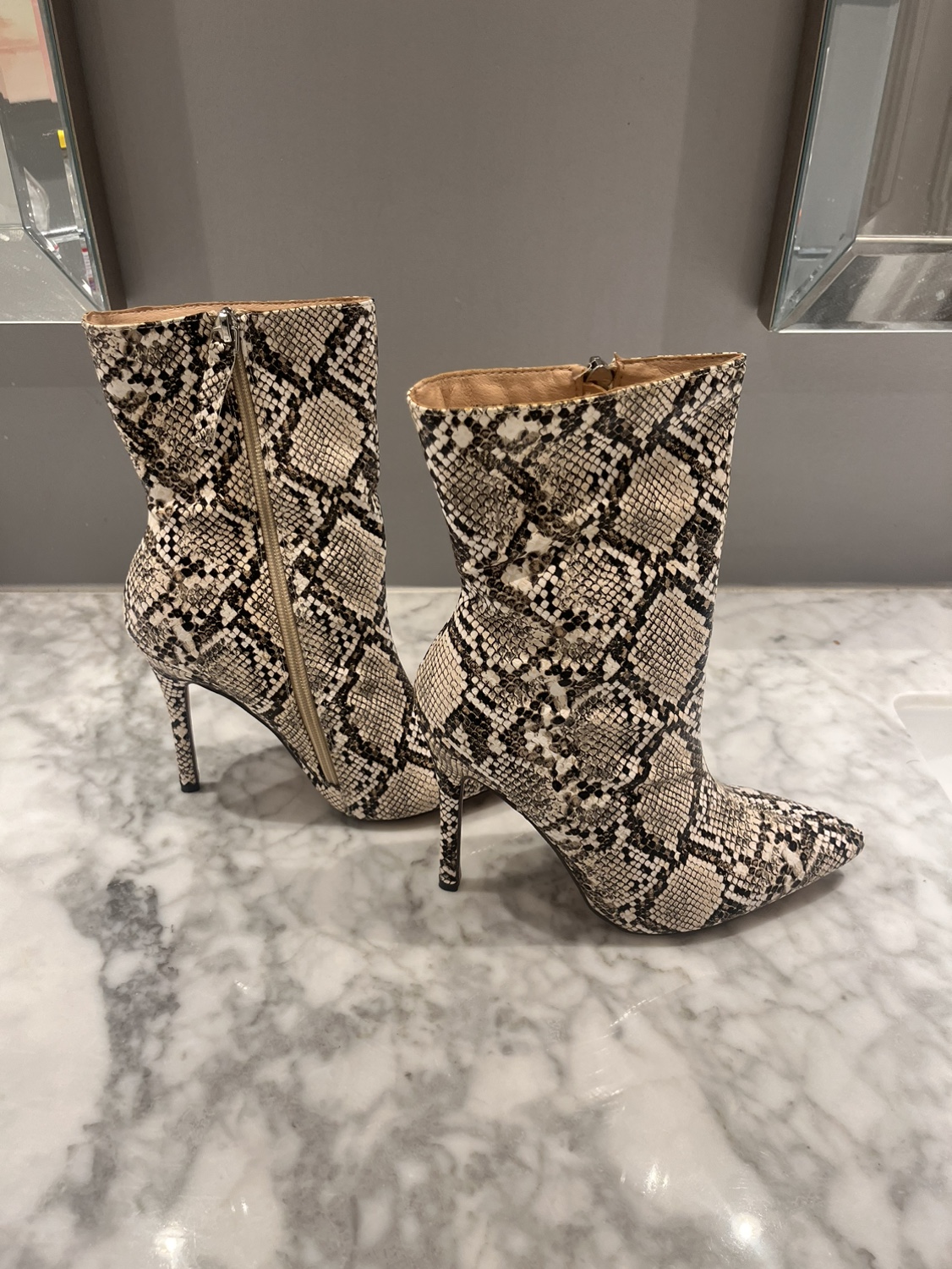 Fake Rue Snake Skin Ankle Boot Heels -  Fashion Nova image indicator(2)