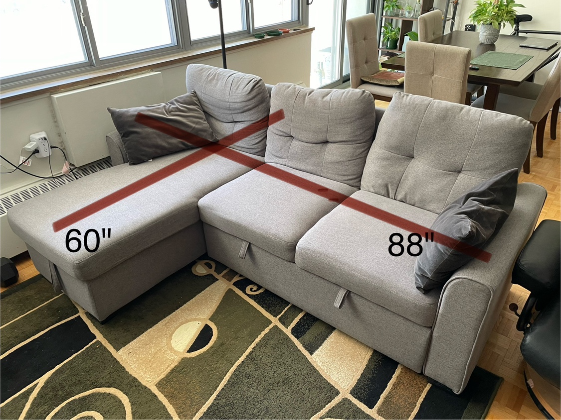 Chaise pullout couch with storage section - photo 3