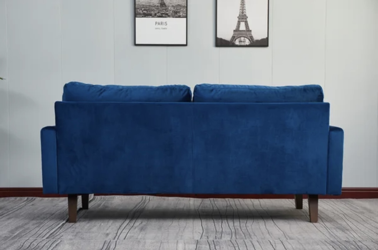 Blue velvet couch - photo 5