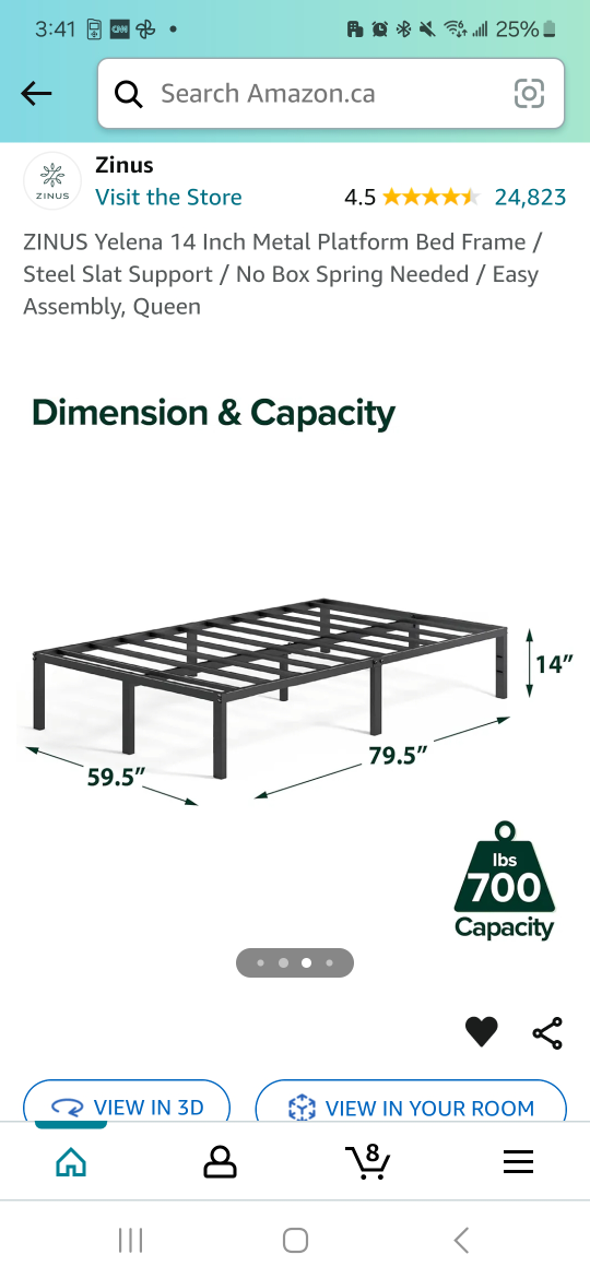 Zinus Queen metal bed frame - photo 3