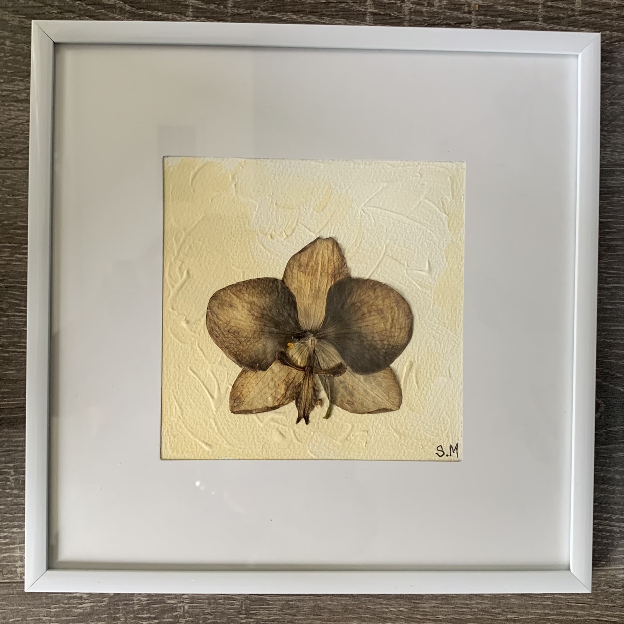 Hand paint 3 framed Orchid Acrylic paintings image indicator(3)