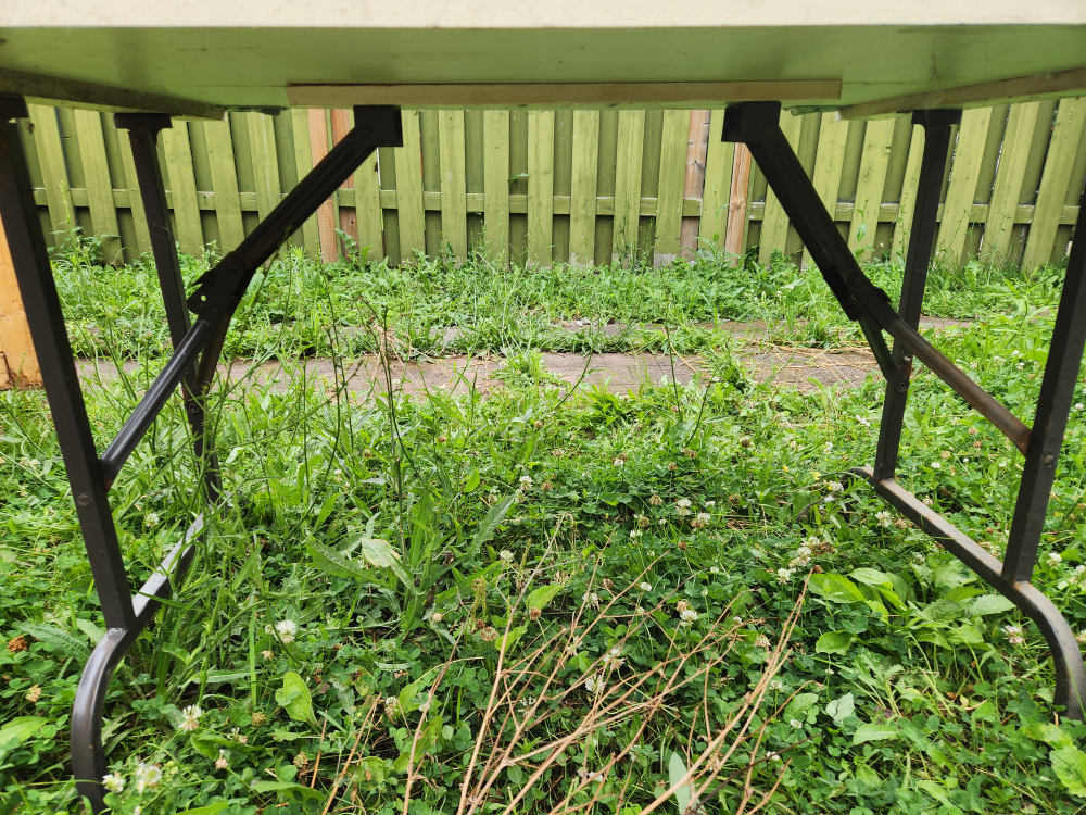 wood/metal folding table - photo 3