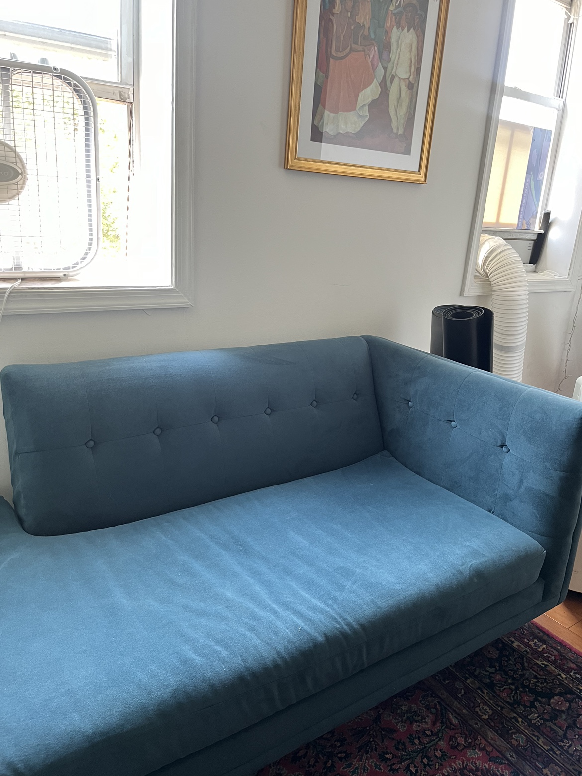 Blue velvet couch - photo 2