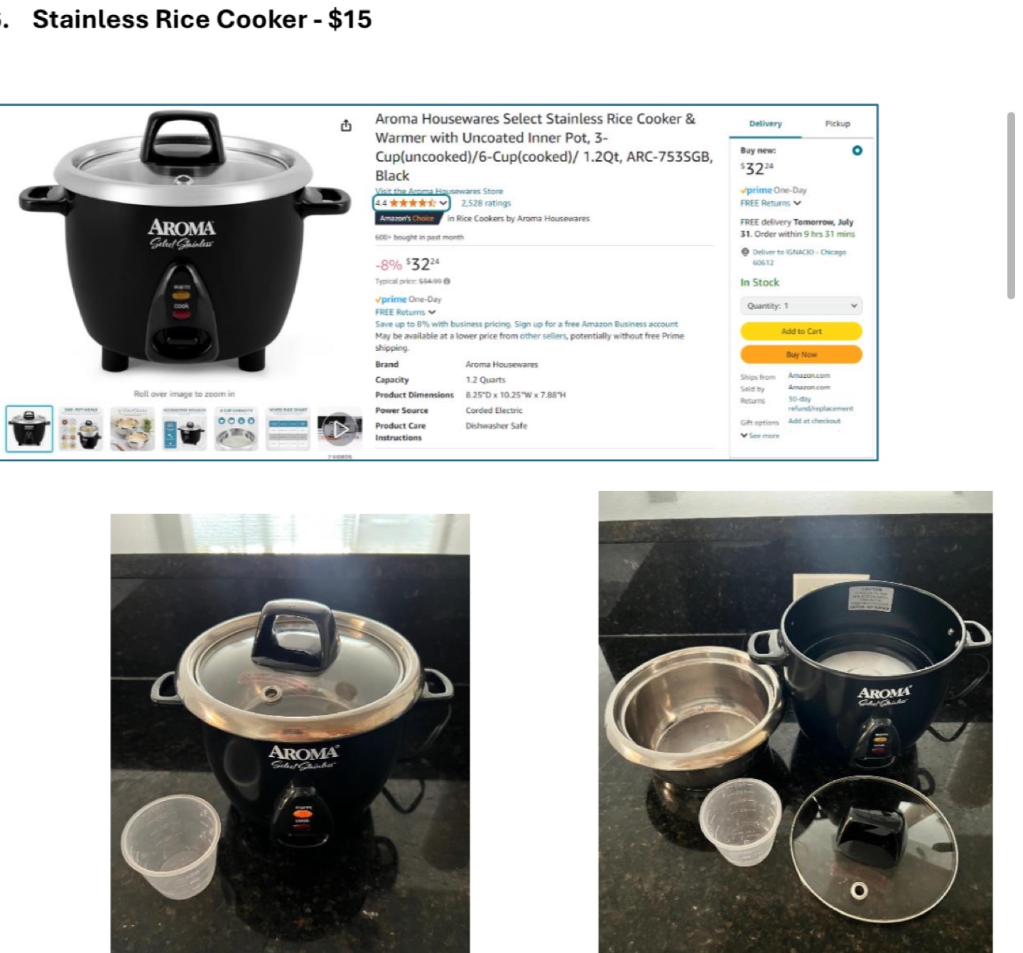 Stainless rice cooker