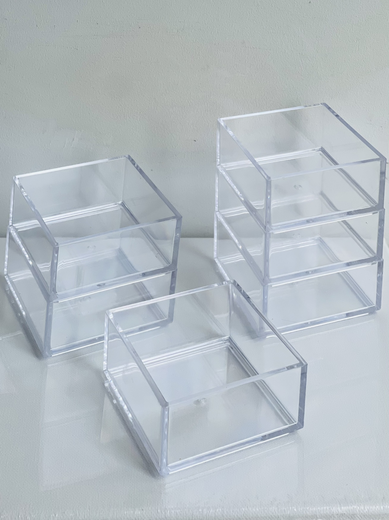 6 Pieces Acrylic Organizer 4”x4”x2”