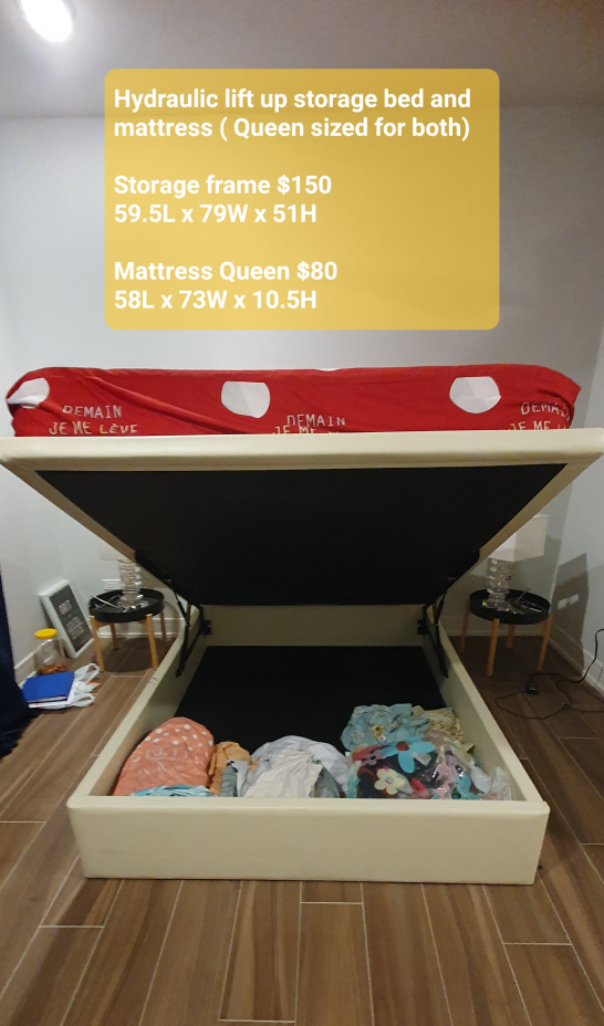 Hydraulic lift Storage bed and mattress ( Queen) - photo 2